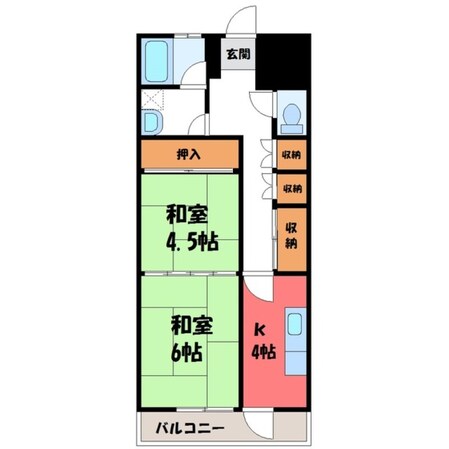 宇都宮駅 バス10分  竹林十文字下車：停歩4分 3階の物件間取画像